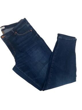 LOFT CURVY SKINNY CROP DARK WASH JEANS SIZE 32/14